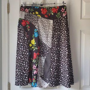 Calvin Klein Patchwork Aline Midi Skirt